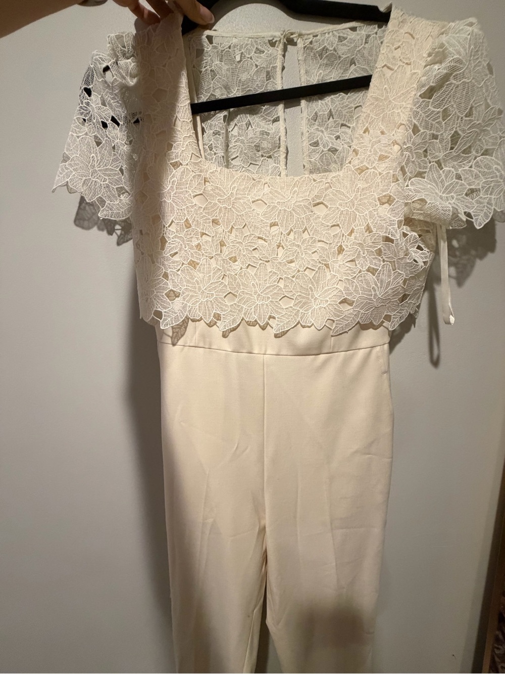 Club Monaco Lace Bodice Cream Jumpsuit - Women